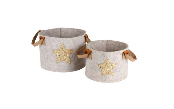 2er Set Filzkorb Stern - 2 Farben -